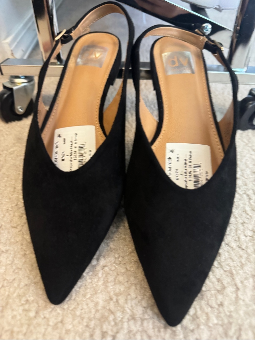 Dolce Vita Black Pointed Slingback Flats
